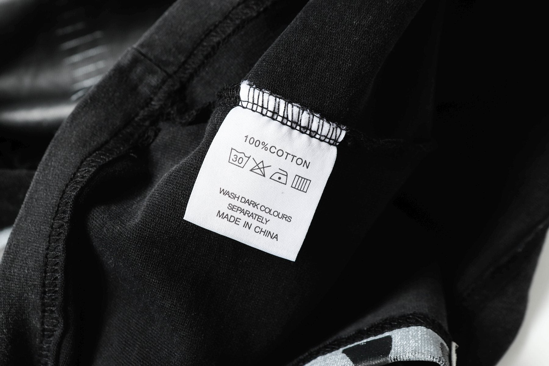 Godspeed Out of Many One Washed Black Graphic T-Shirt — neck_label