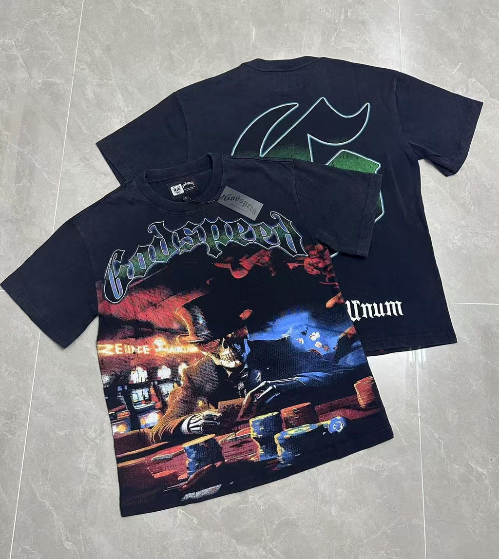 Godspeed Casino Skeleton Graphic T-Shirt — context