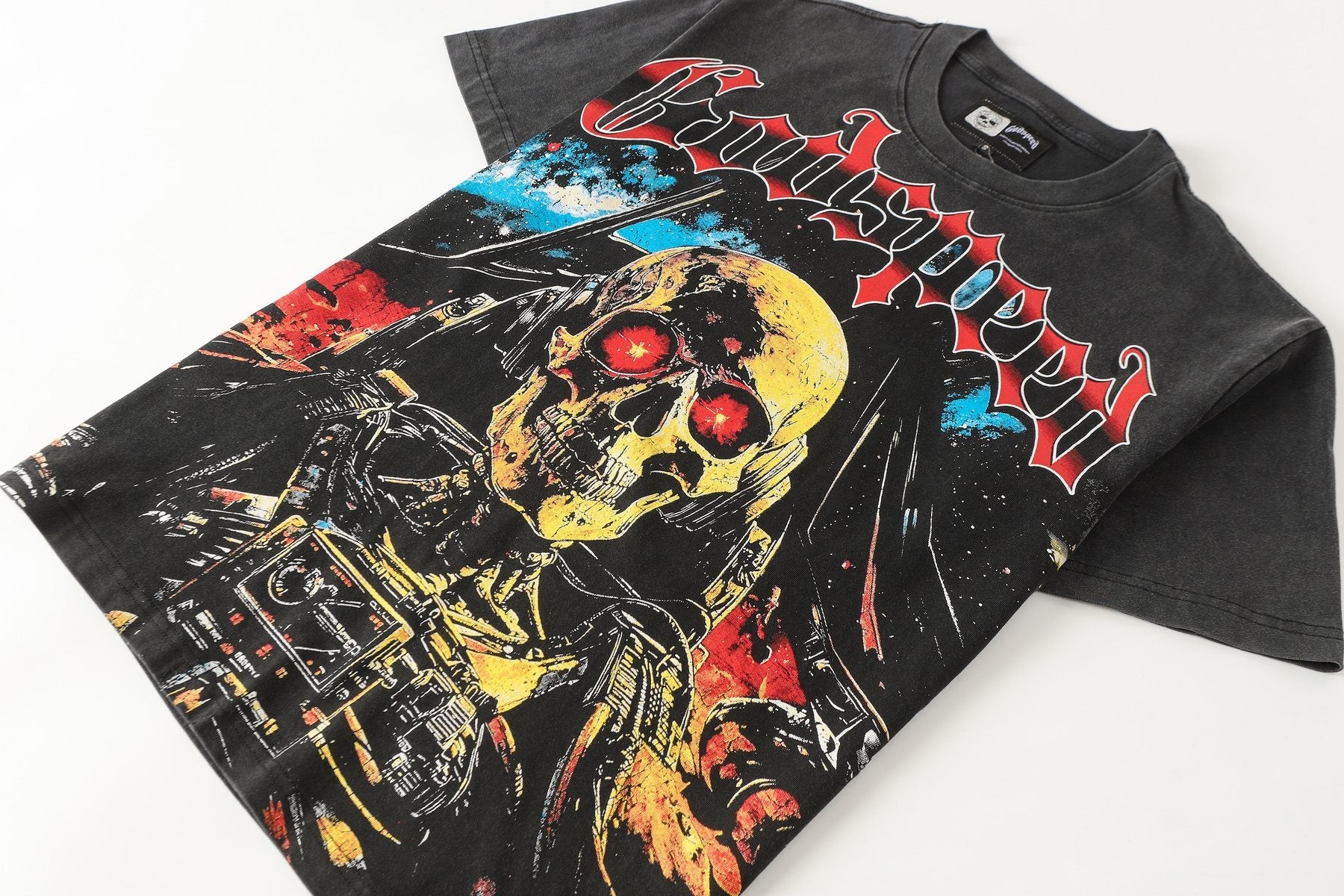 Godspeed Skull & City Back Graphic T-Shirt — front