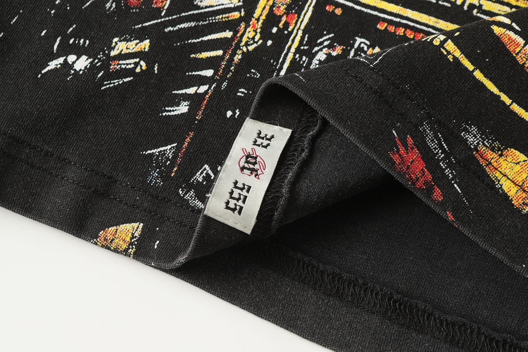 Godspeed Skull & City Back Graphic T-Shirt — fabric_closeup