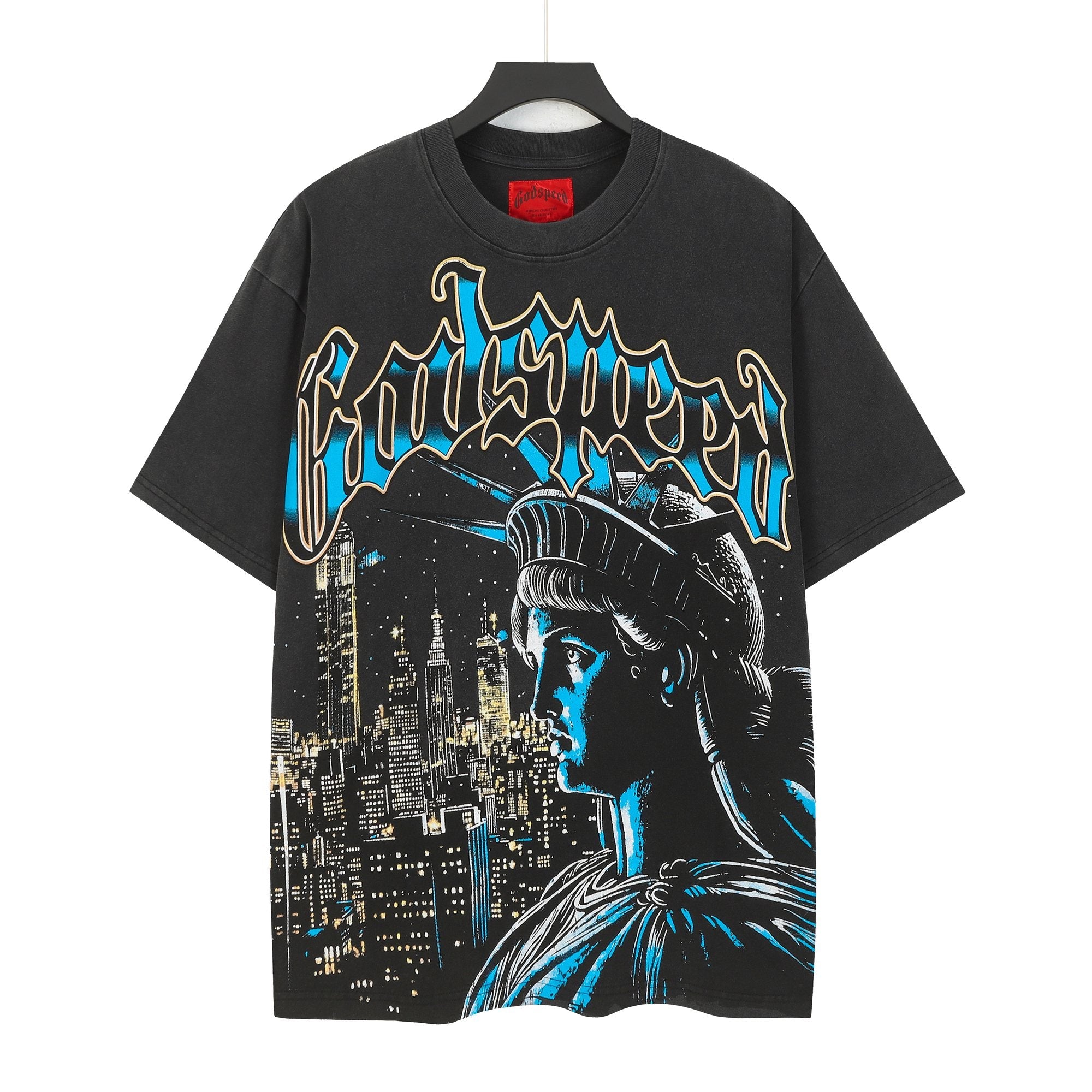 Godspeed Scary Nights Statue of Liberty Graphic T-Shirt — hero