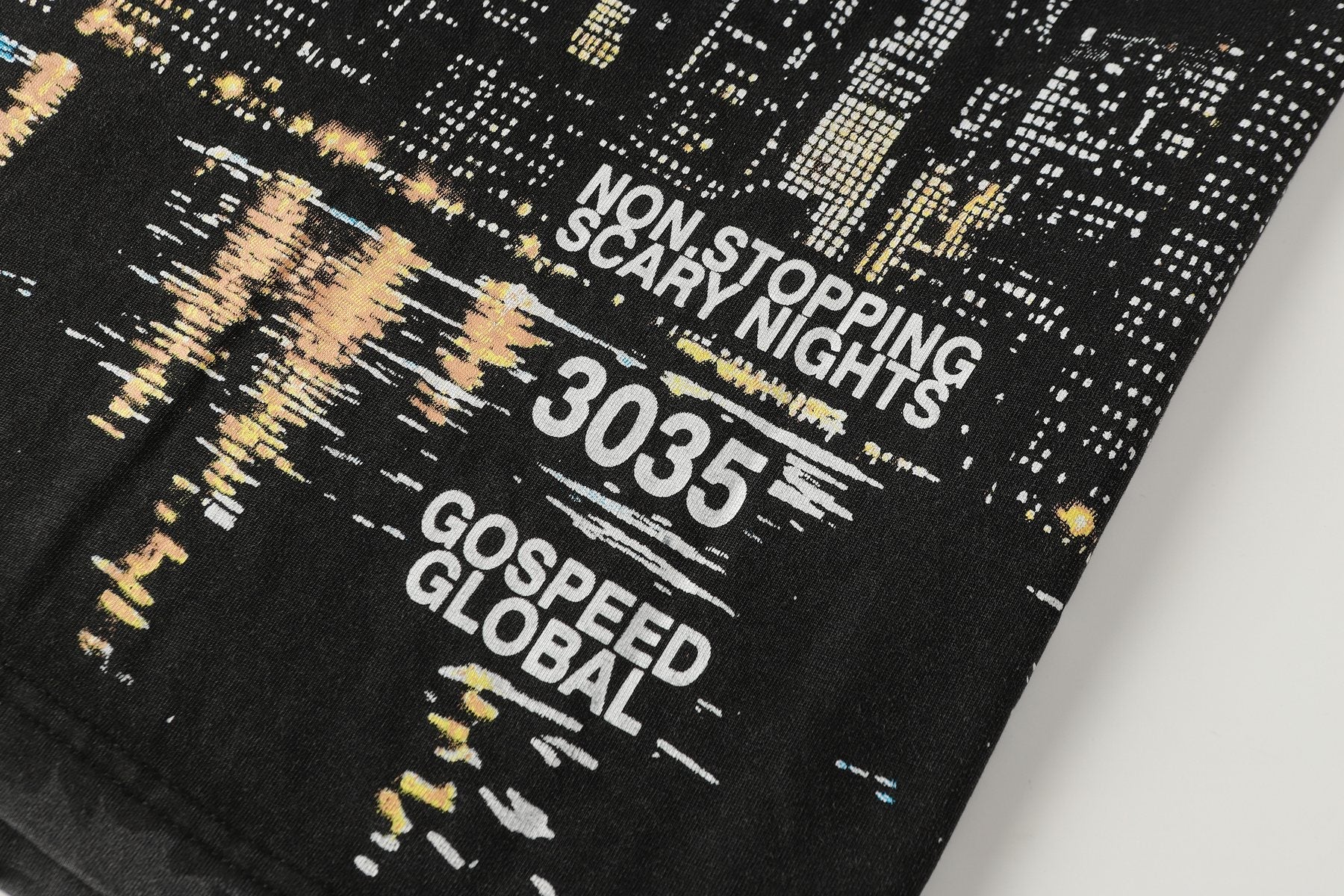 Godspeed Scary Nights Statue of Liberty Graphic T-Shirt — detail