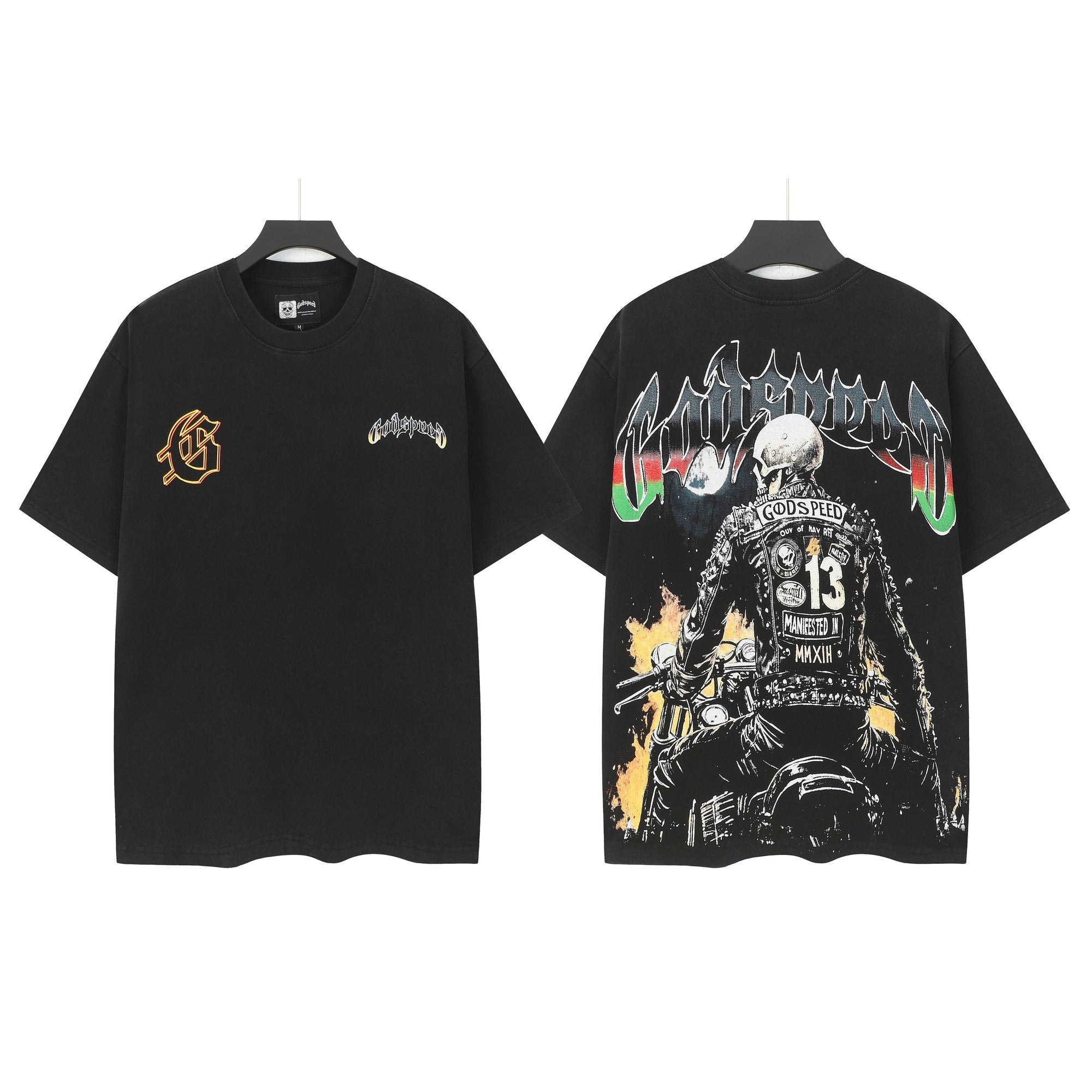 Godspeed Motorcycle Graphic Washed T-Shirt — hero