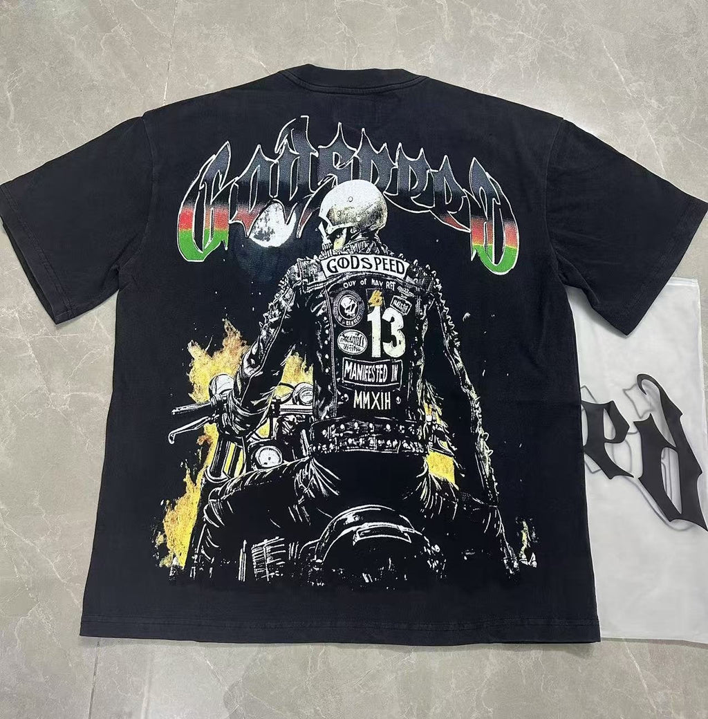 Godspeed Motorcycle Graphic Washed T-Shirt — context