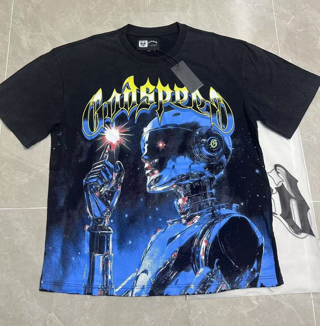 Godspeed Cyber Robot Graphic T-Shirt — front