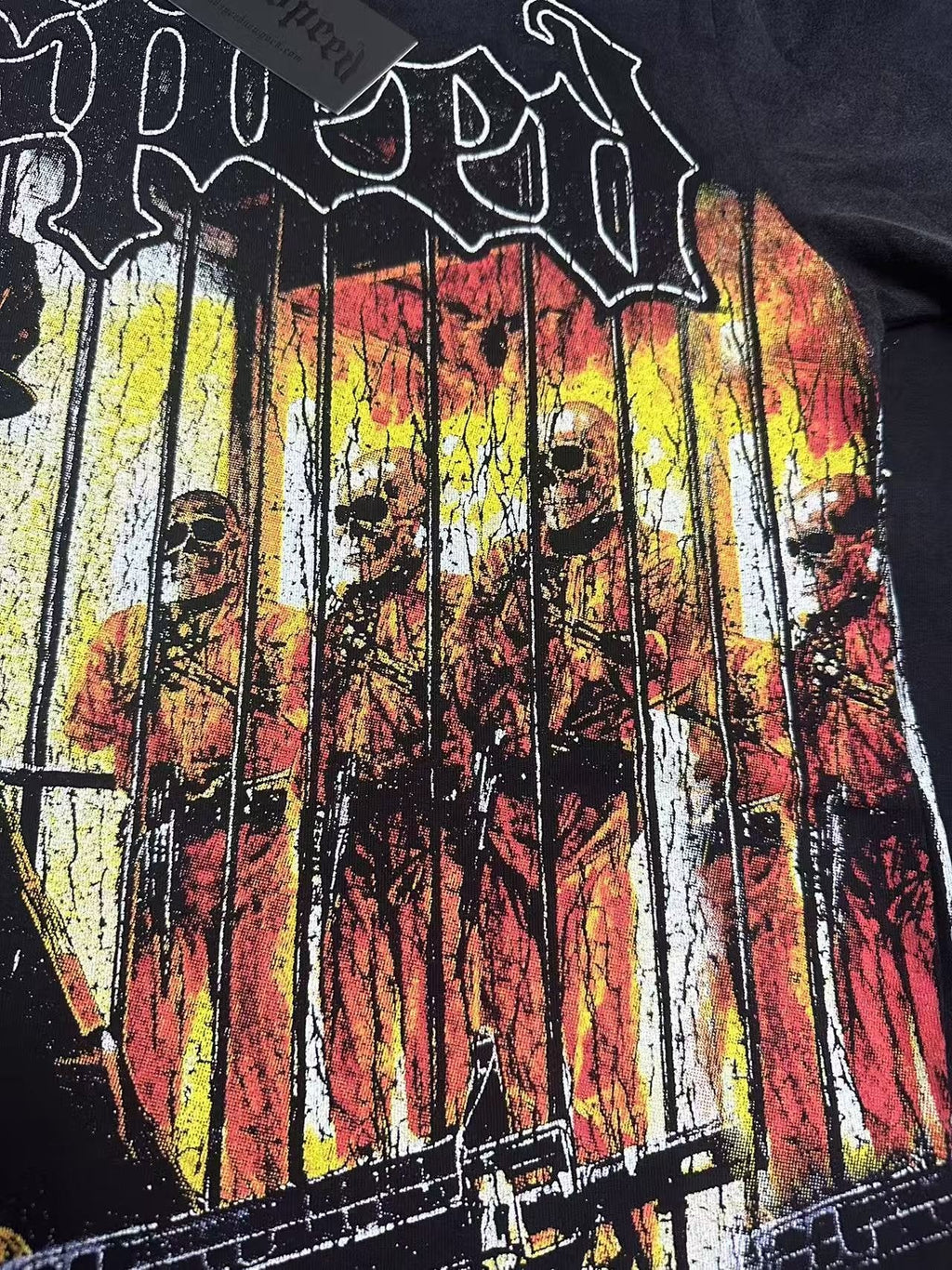 Godspeed Skeleton Prison Graphic T-Shirt — detail
