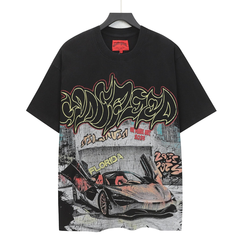Godspeed Car Graffiti Graphic T-Shirt — hero