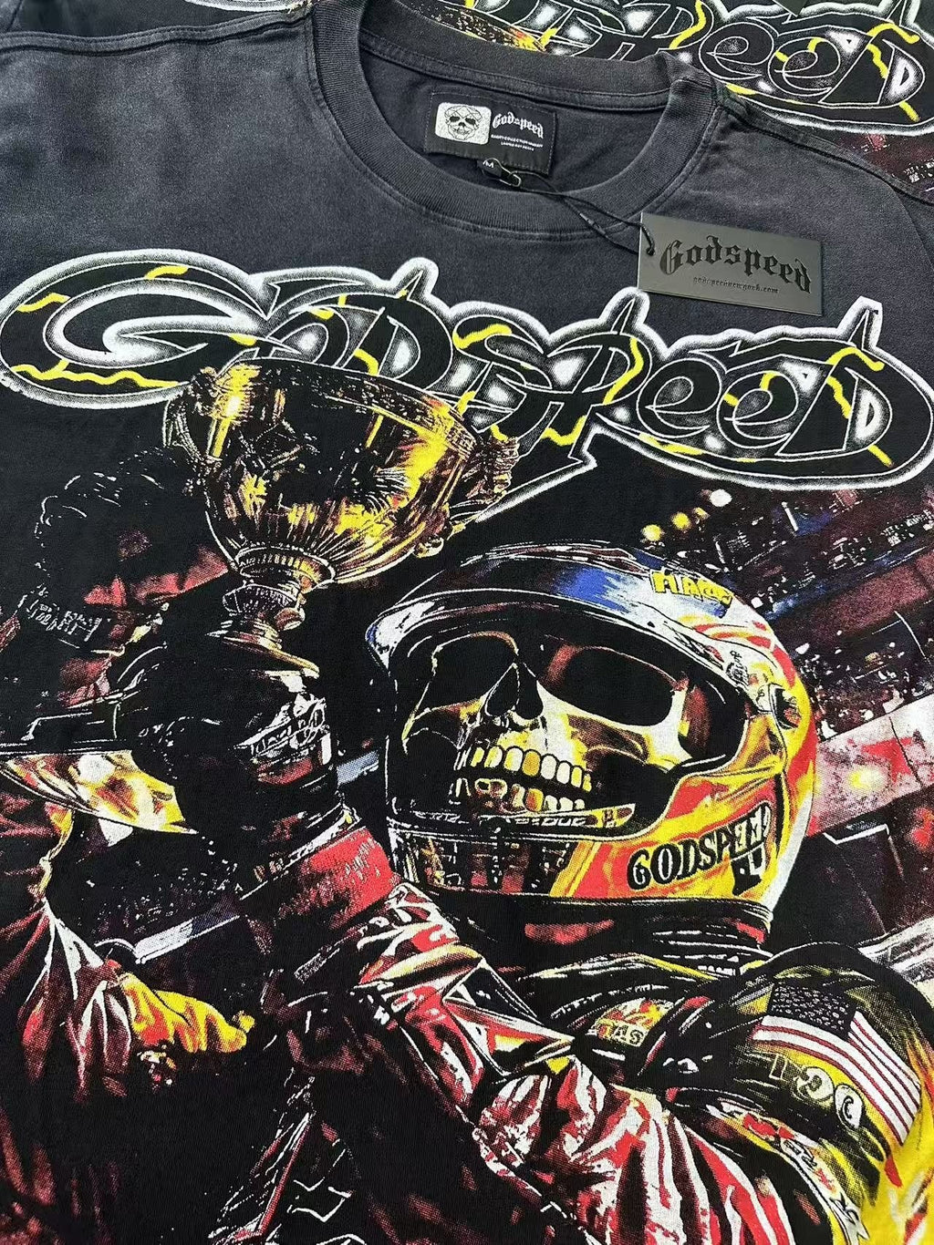 Godspeed Racer Skull Graphic T-Shirt — detail