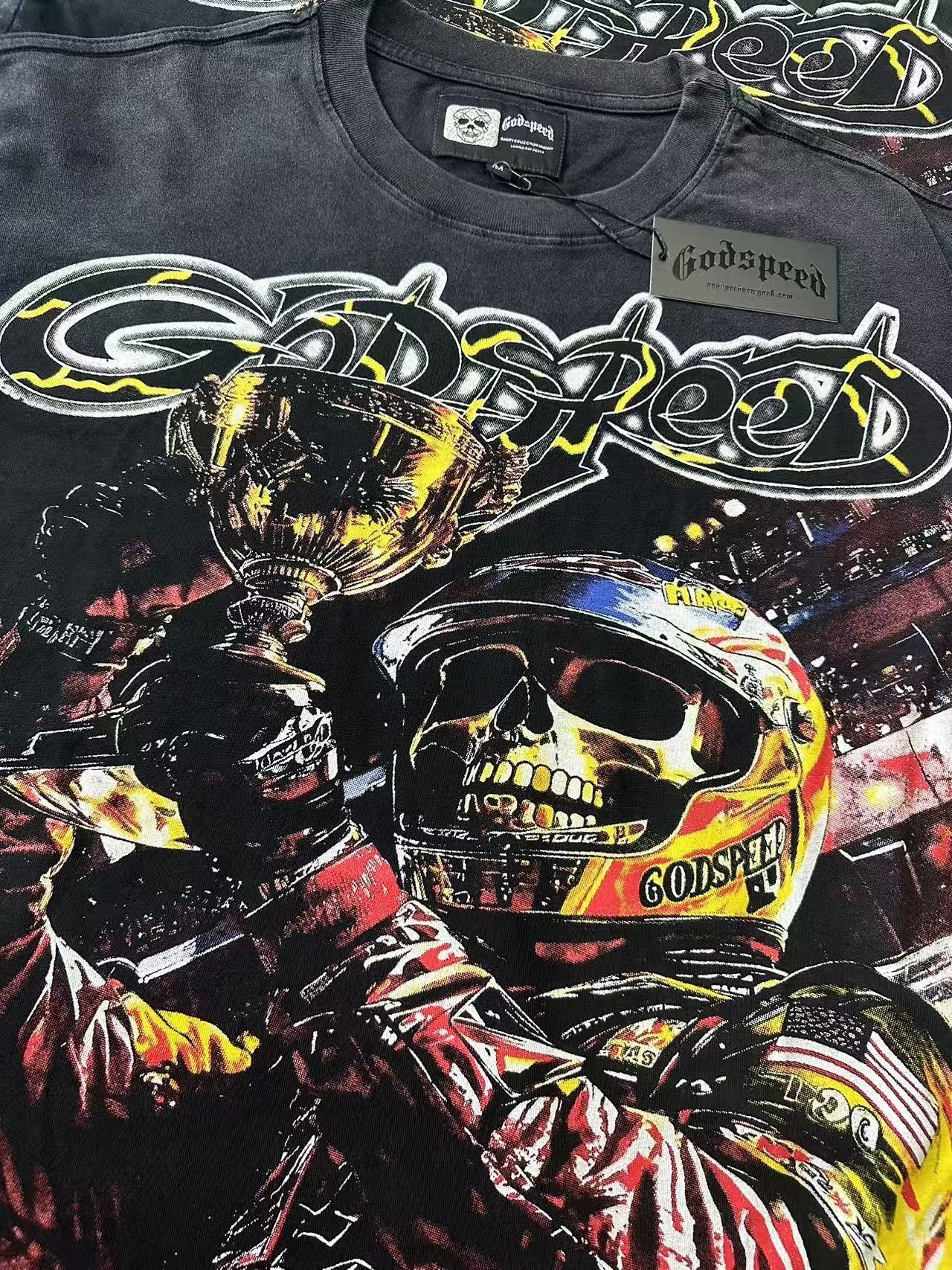 Godspeed Racer Skull Graphic T-Shirt — detail