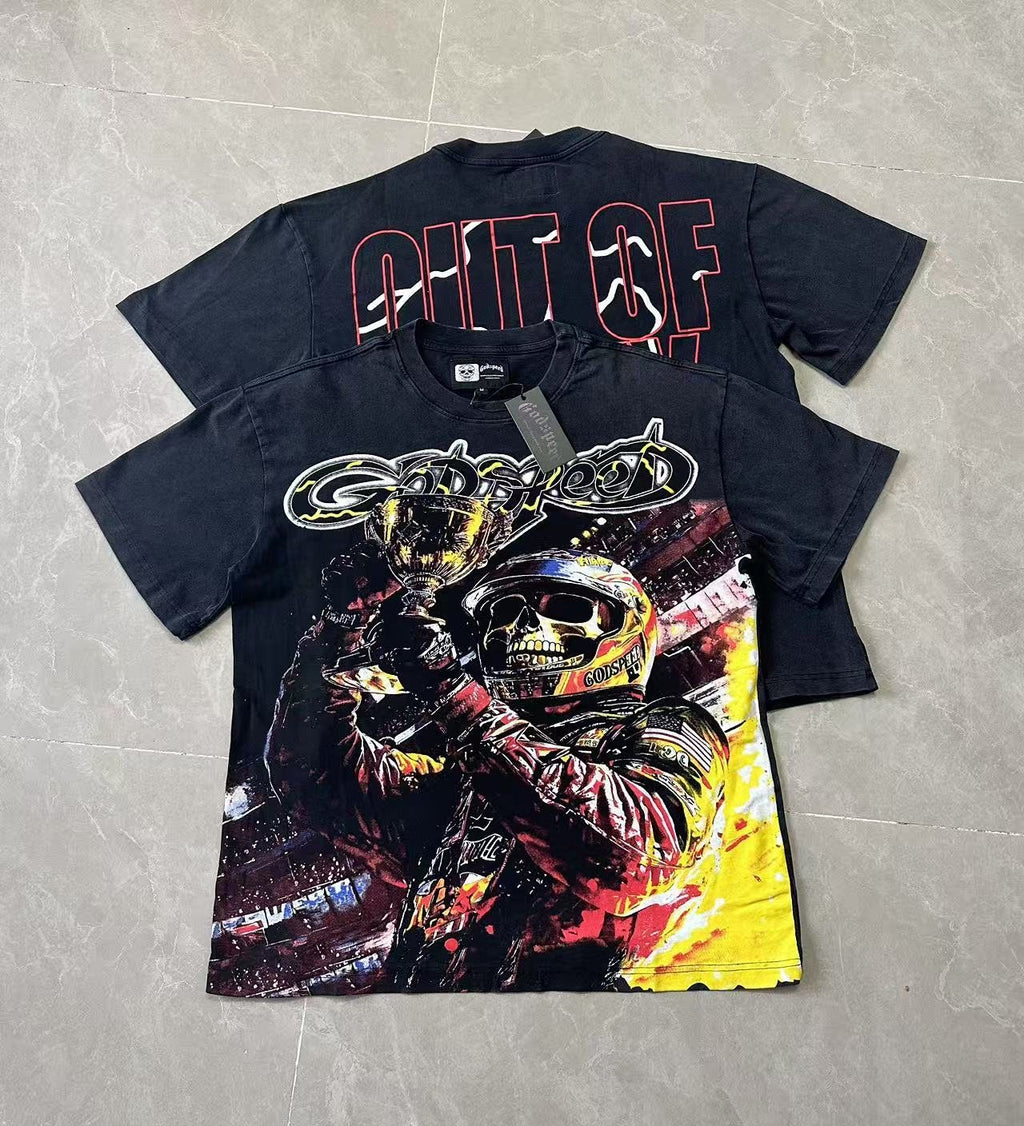 Godspeed Racer Skull Graphic T-Shirt — context