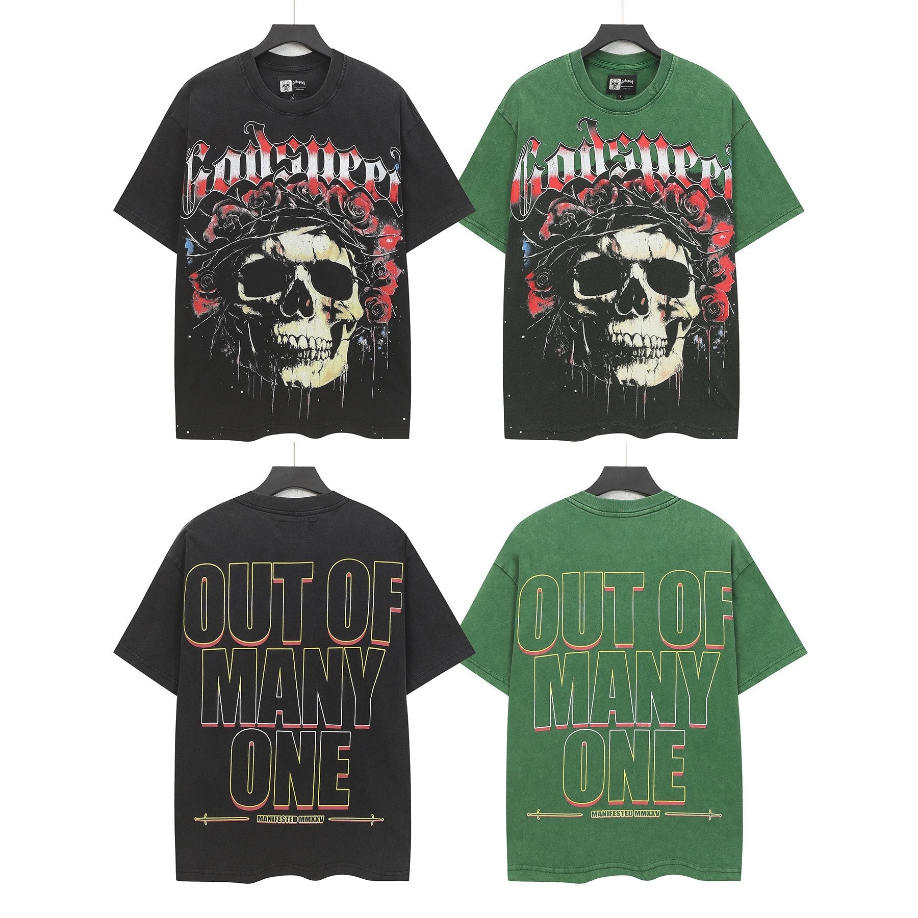 Godspeed Skull & Roses Graphic T-Shirt — comparison