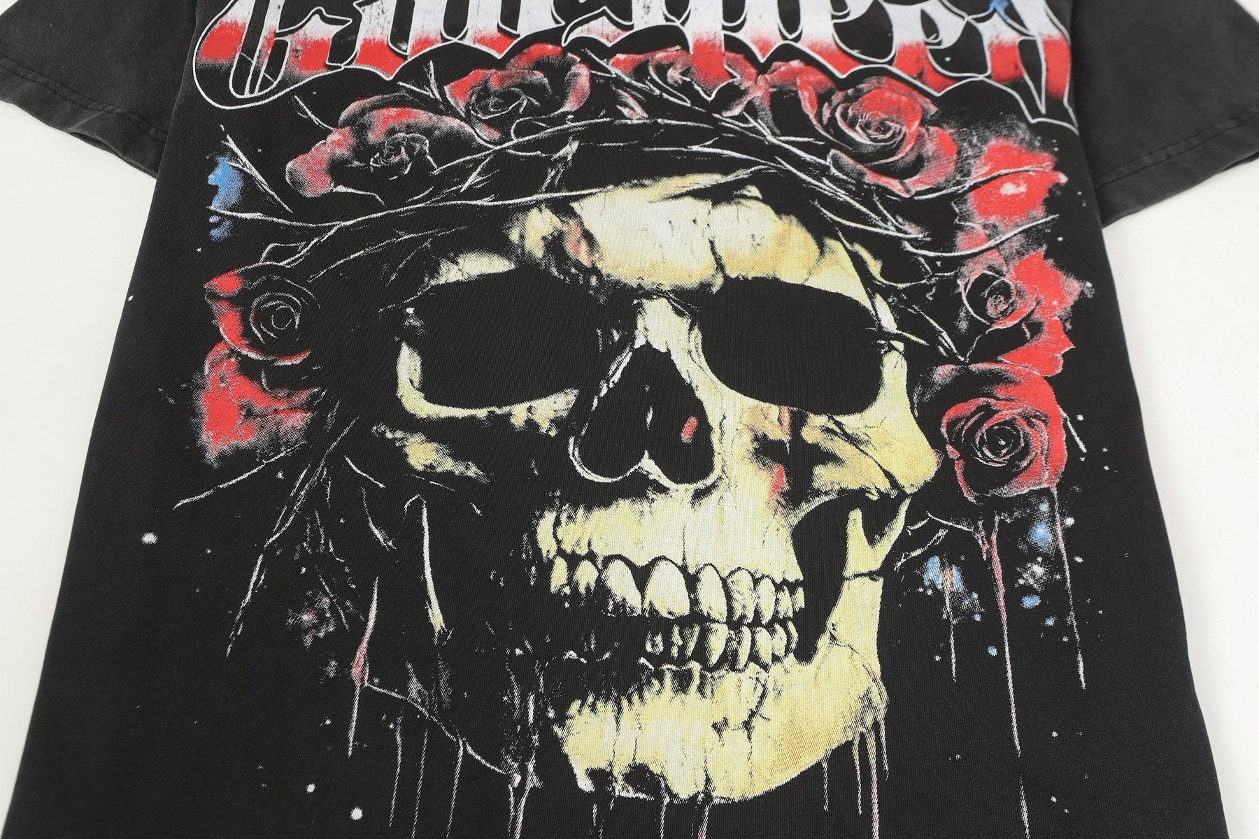 Godspeed Skull & Roses Graphic T-Shirt — detail