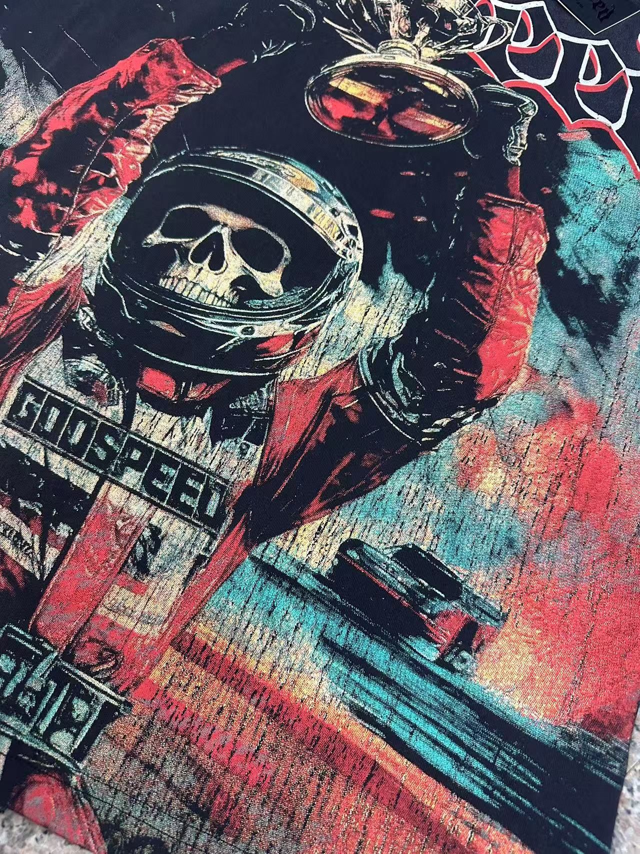Godspeed Racing Skull Graphic T-Shirt — detail