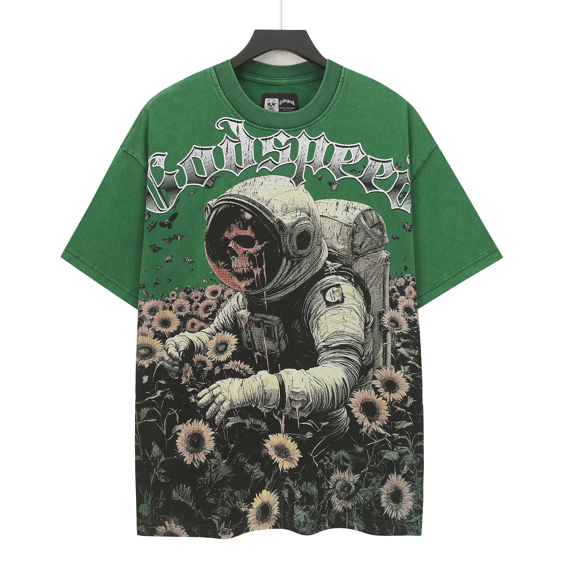 Godspeed Sunflower Astronaut Graphic T-Shirt — front