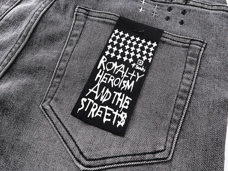 Ksubi Royalty Heroism Gray Wash Slim Jeans — detail