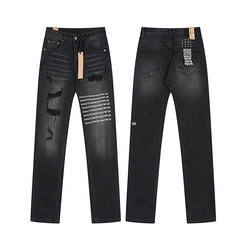 Ksubi Black Washed Graphic Jeans — hero