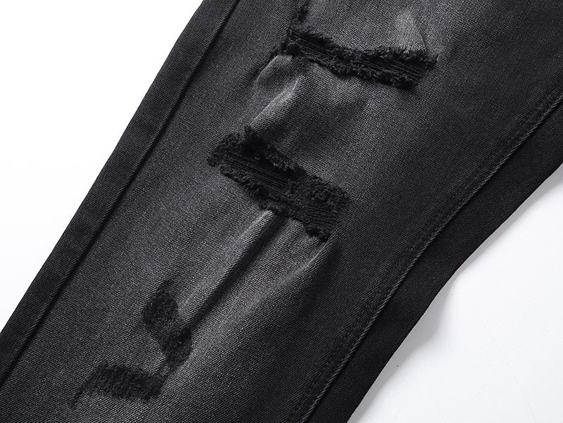 Ksubi Black Washed Graphic Jeans — detail