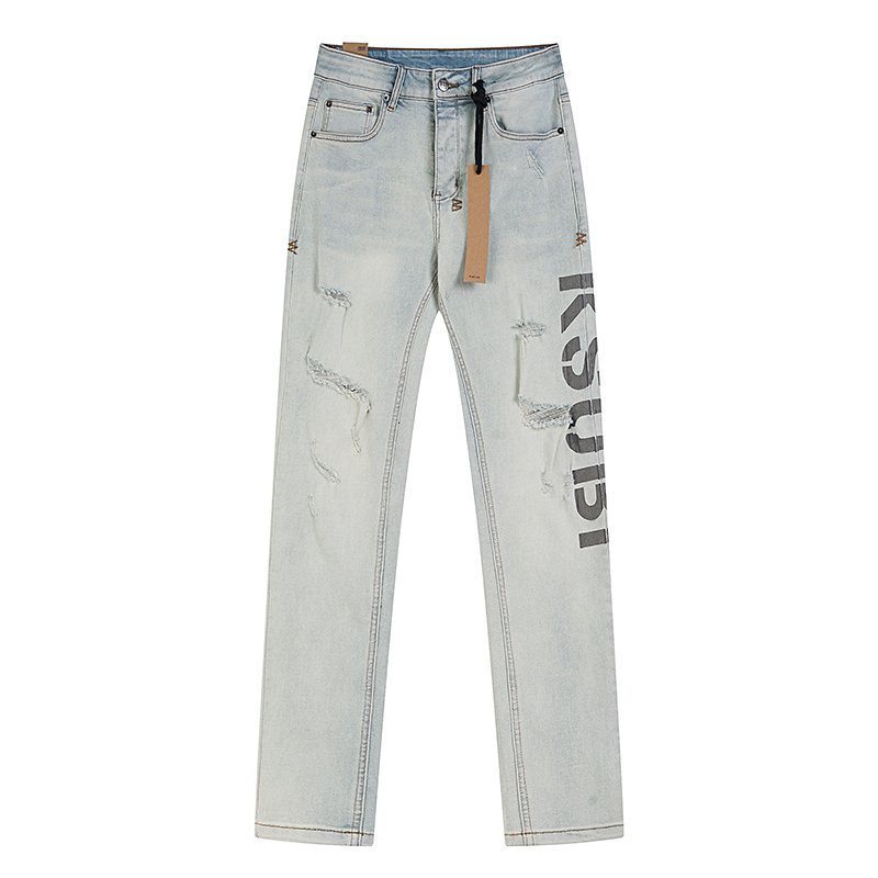 Ksubi Royalty Heroism Light Blue Slim Tapered Jeans — front