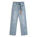 Ksubi Light Blue Embroidered Straight-Leg Jeans — hero