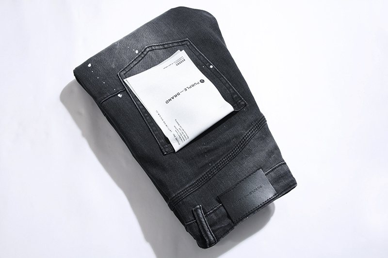 Purple Brand Black Paint Splatter Distressed Jeans — context