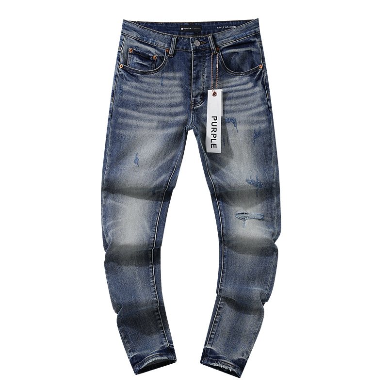 Purple Brand Blue Distressed Denim Jeans — hero