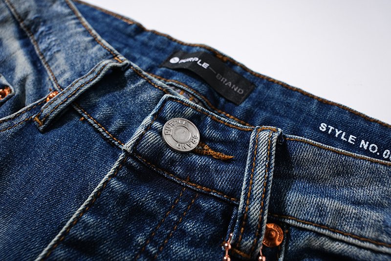 Purple Brand Blue Distressed Denim Jeans — detail
