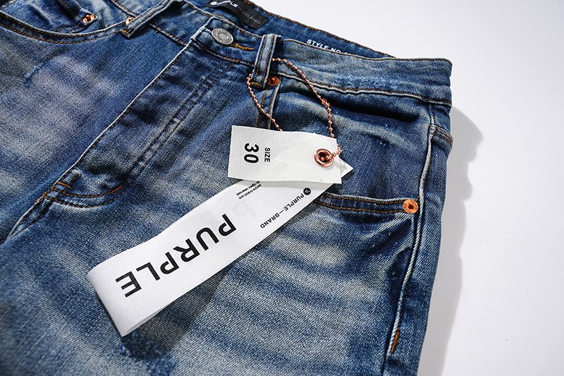 Purple Brand Blue Distressed Denim Jeans — detail