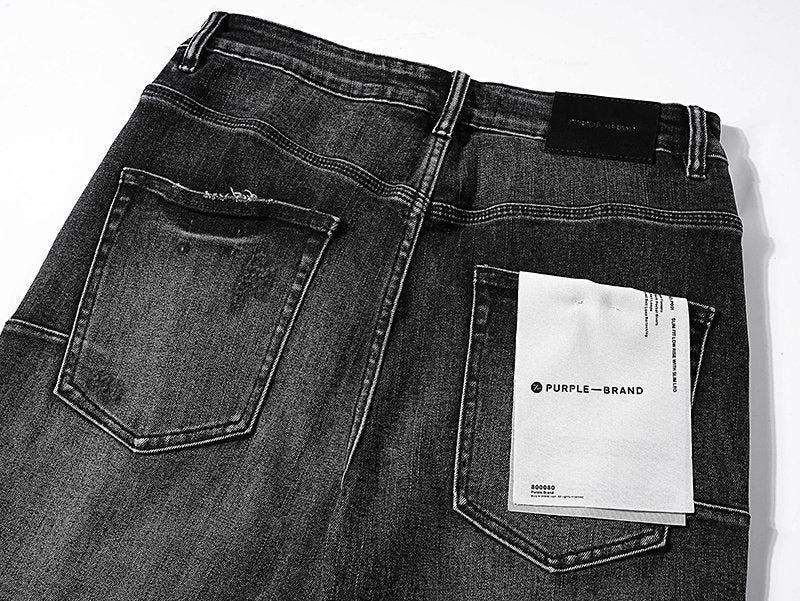 Purple Brand Black Distressed Jeans — detail