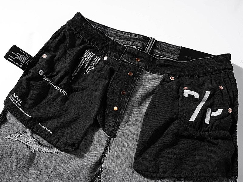 Purple Brand Black Distressed Jeans — detail