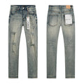 Purple Brand Light Blue Distressed Paint Splatter Jeans — hero