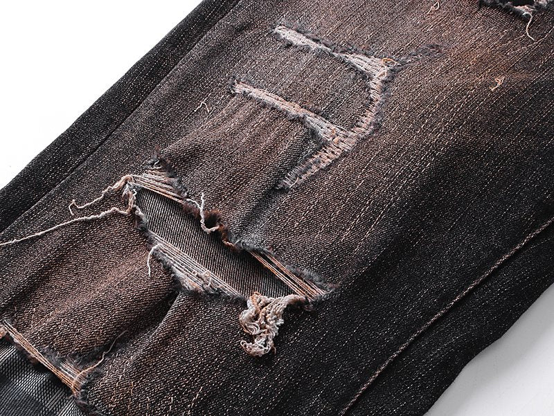 Purple Brand Black Distressed Skinny Jeans — detail