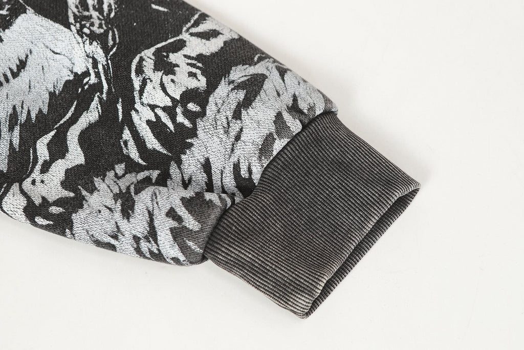 Godspeed Dog & City Graphic Raw-Hem Hoodie — detail