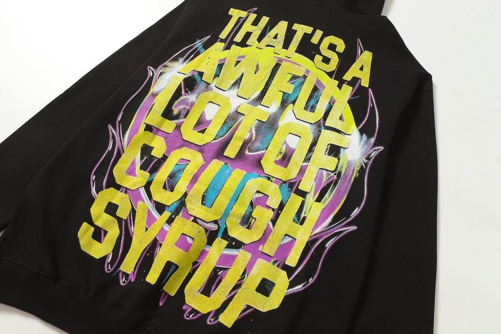 THAT'S A AWFUL LOT OF COUGH SYRUP Rising Star Graphic Hoodie — detail