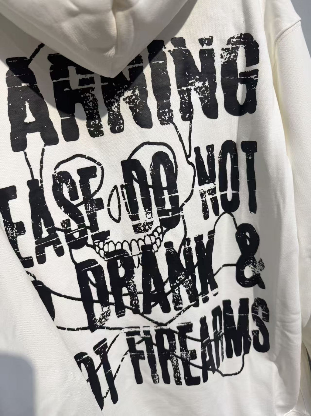 THAT'S A AWFUL LOT OF COUGH SYRUP Warning Graphic Hoodie — detail