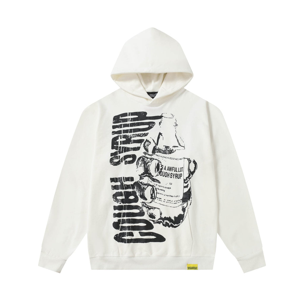 THAT'S A AWFUL LOT OF COUGH SYRUP Warning Graphic Hoodie — front