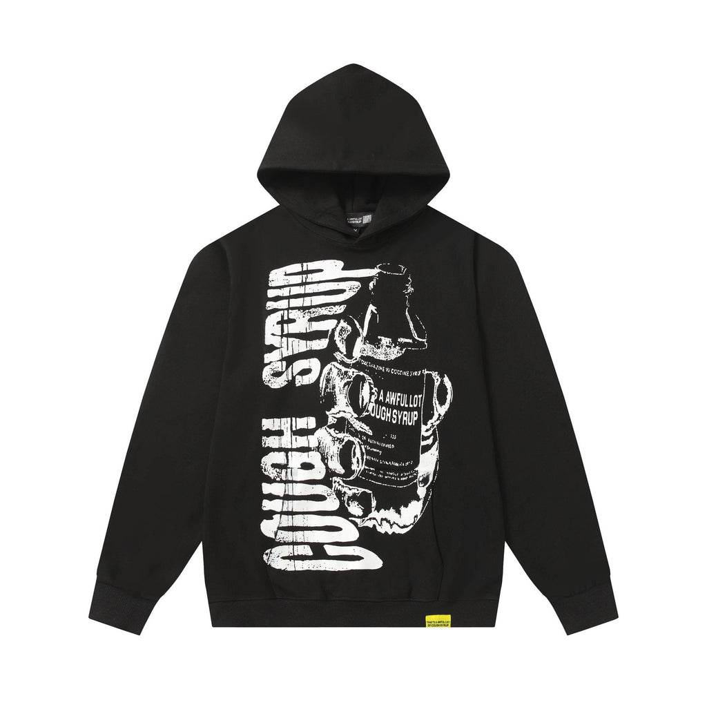 THAT'S A AWFUL LOT OF COUGH SYRUP Warning Graphic Hoodie — front