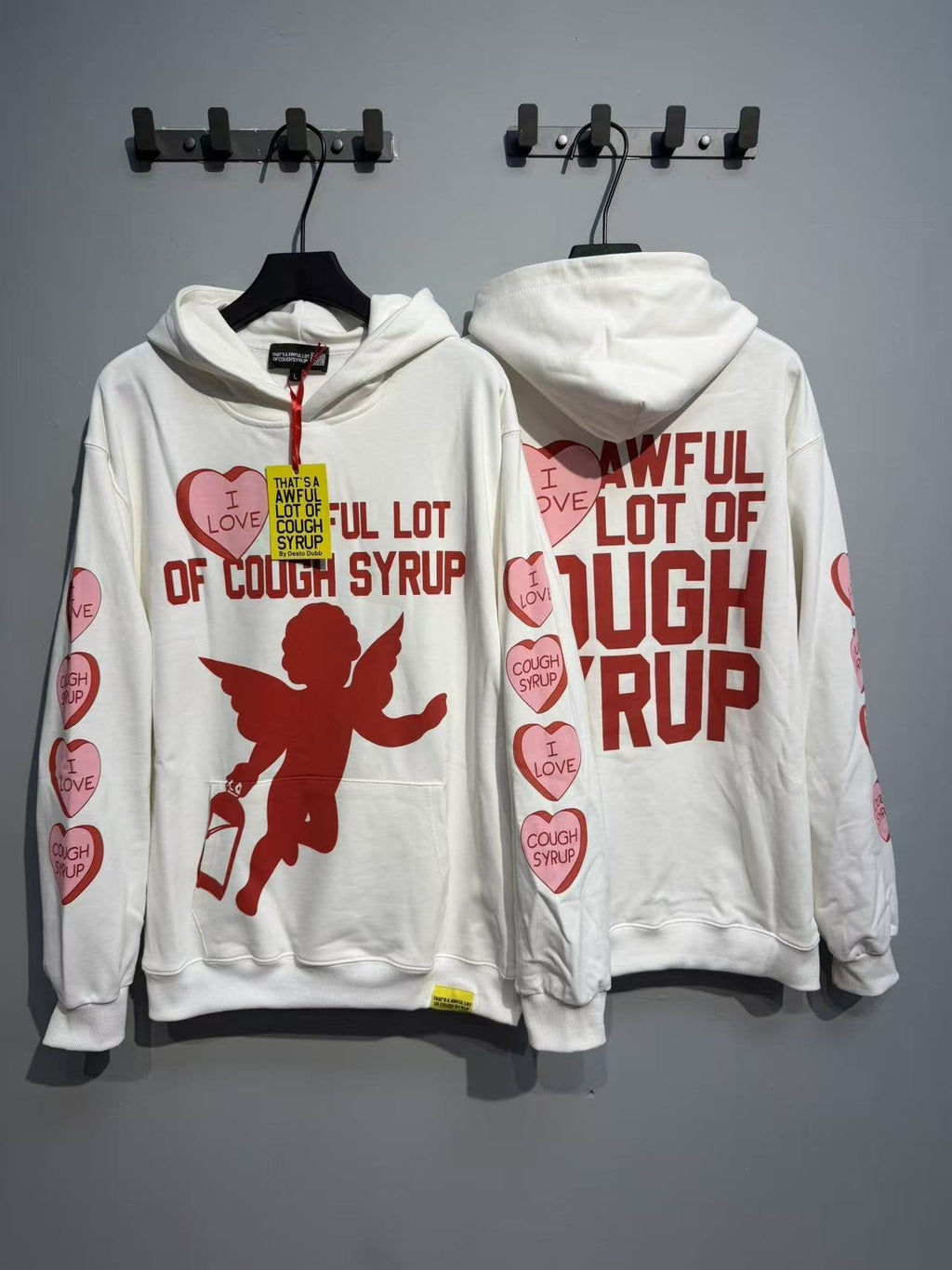 THAT'S A AWFUL LOT OF COUGH SYRUP Angel Tears Graphic Hoodie — context