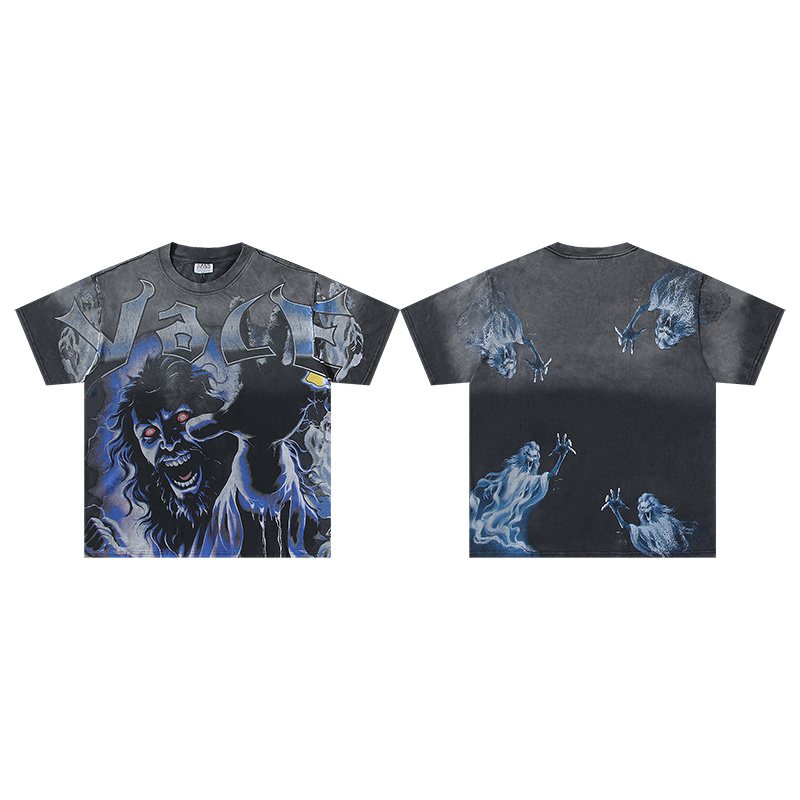 VALE USA Washed Horror Ghost Graphic T-Shirt — hero