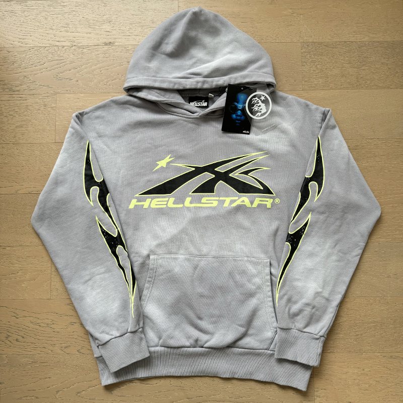 Hellstar Washed Gray Graphic Hoodie — context