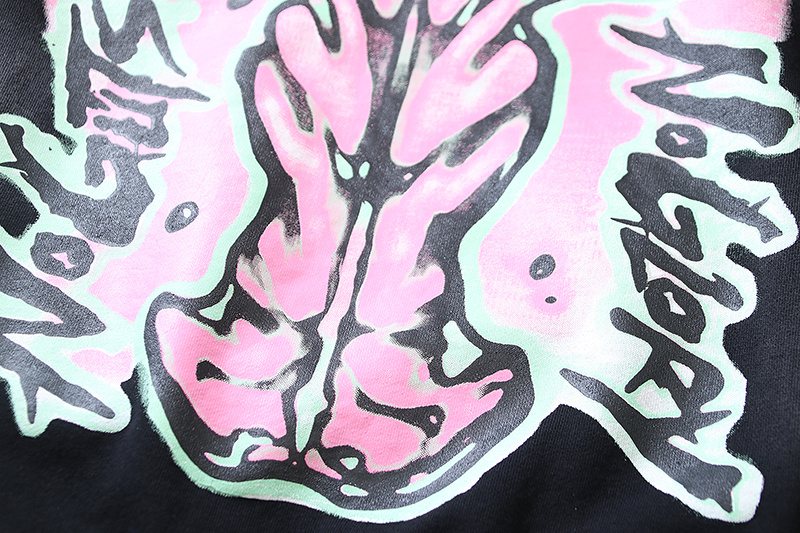 Hellstar Washed Black Graphic Pullover Hoodie — detail