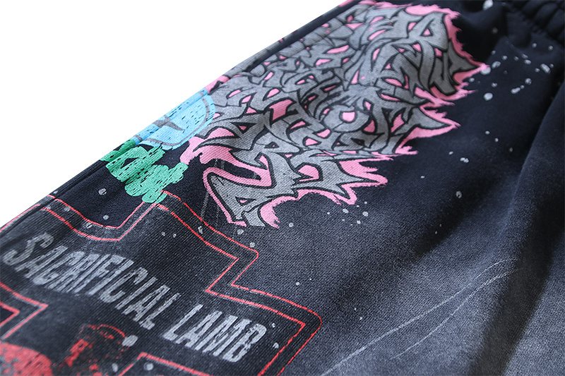 Hellstar Records Rhinestone Flared Sweatpants — detail