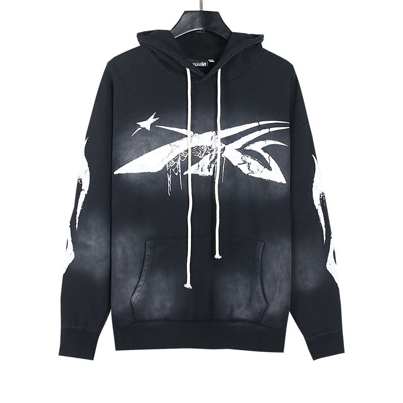 Hellstar Washed Black Graphic Pullover Hoodie — hero