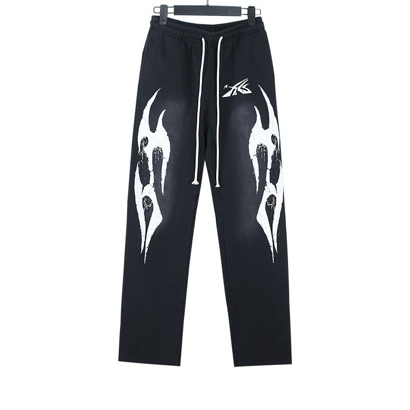 Hellstar Washed Black Front Graphic Sweatpants — hero