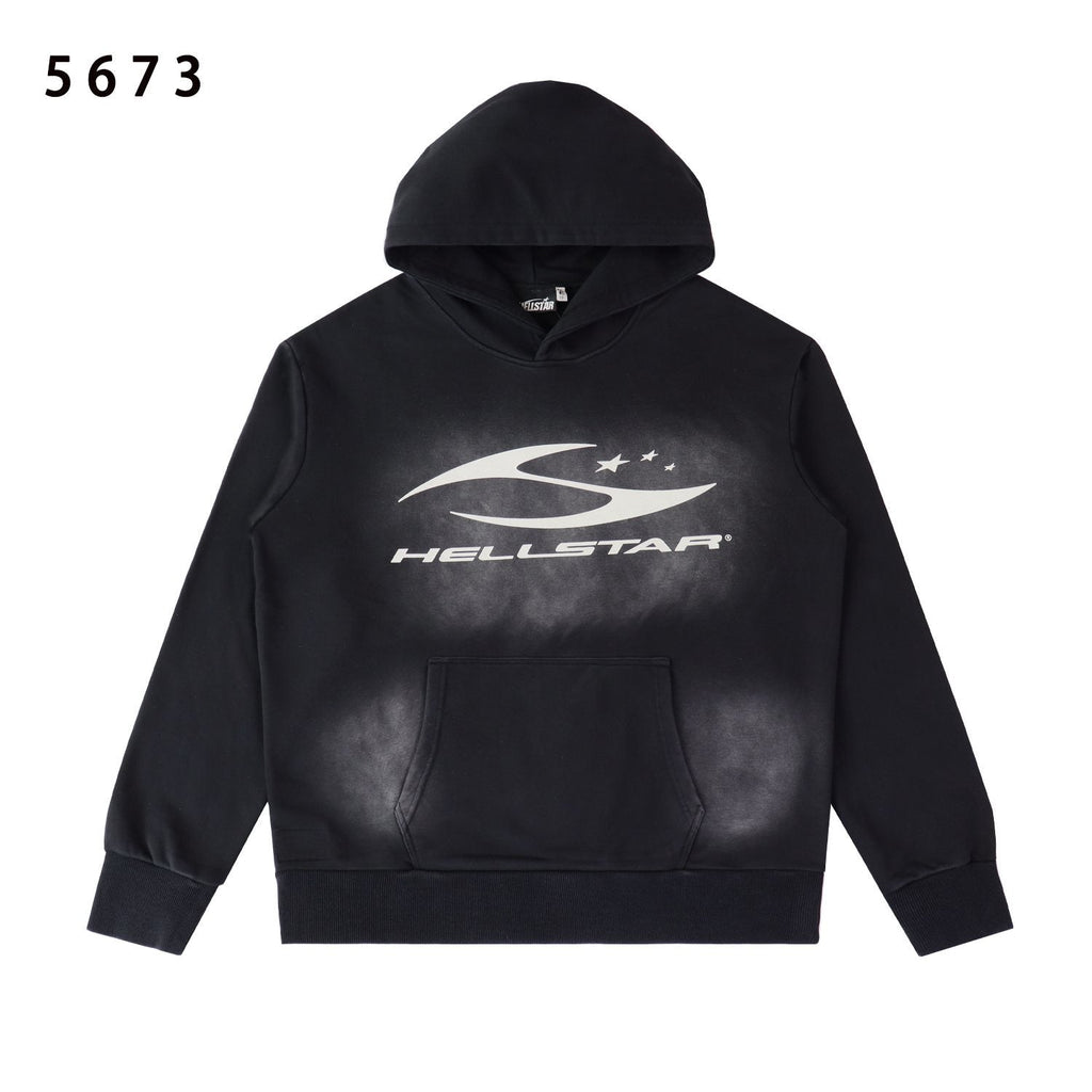 Hellstar Washed Black Graphic Hoodie — hero