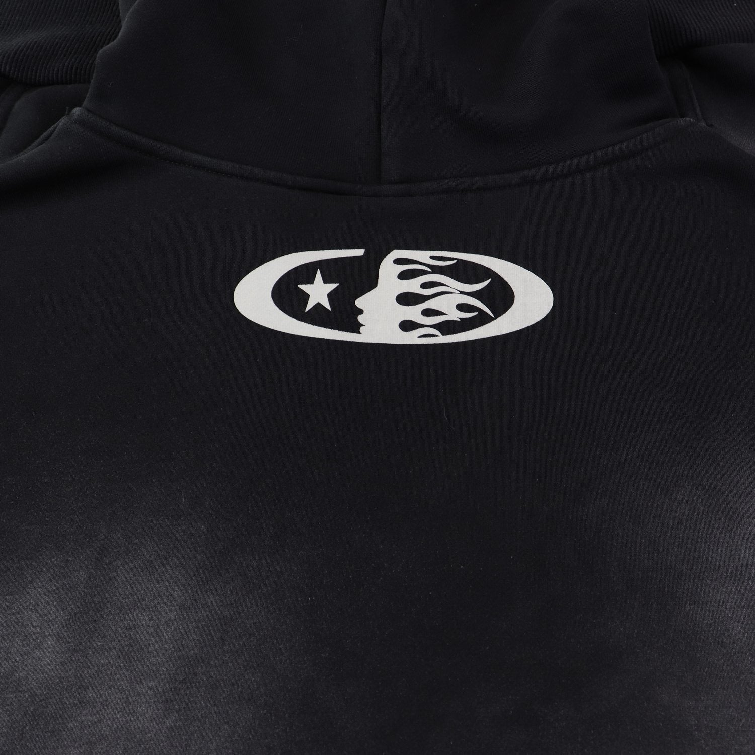 Hellstar Washed Black Graphic Hoodie — detail