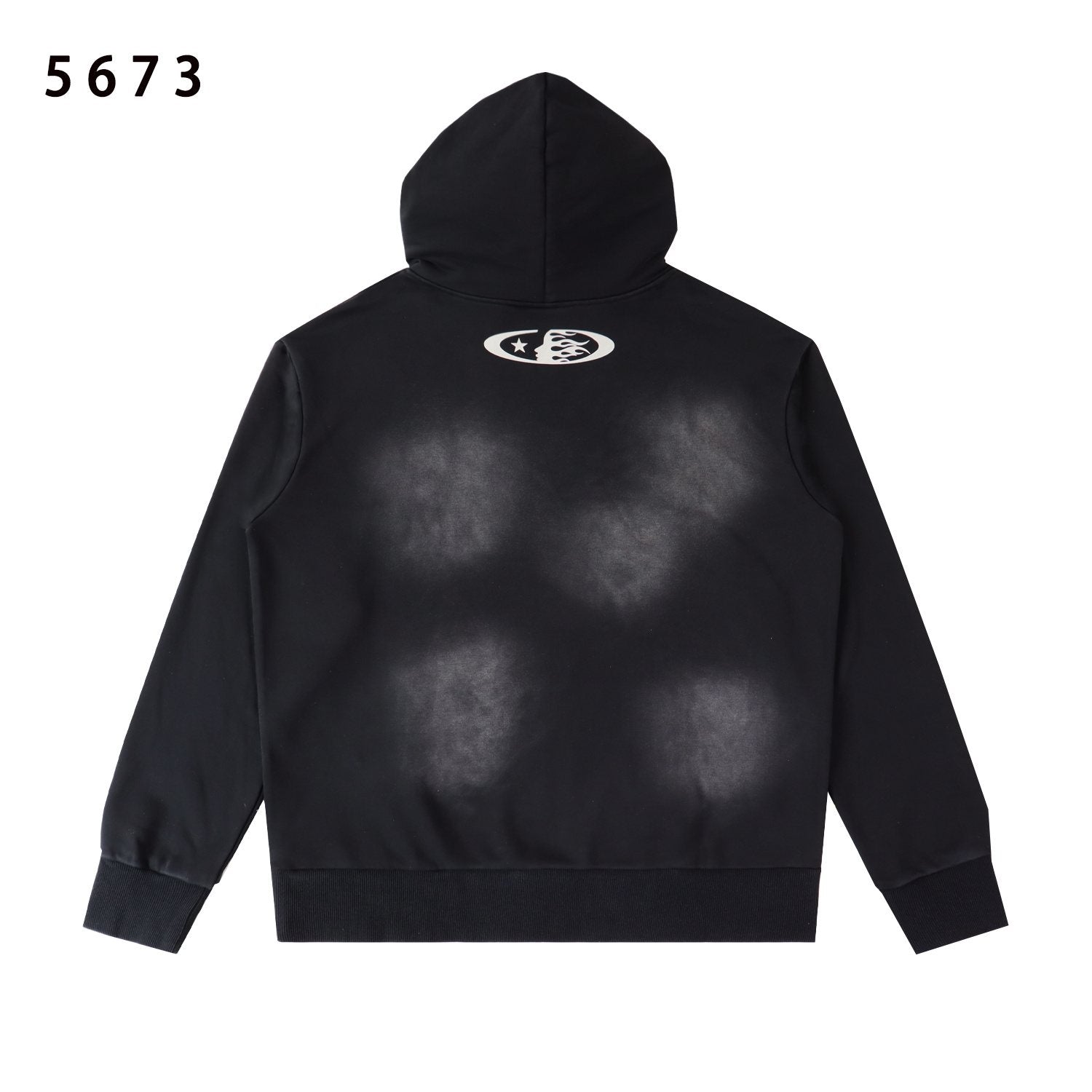 Hellstar Washed Black Graphic Hoodie — back
