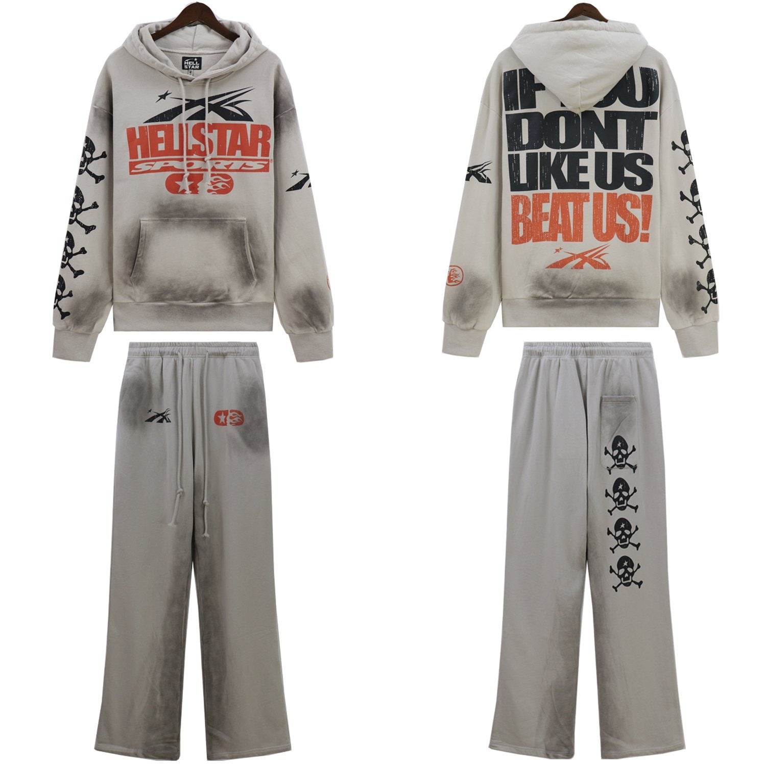 Hellstar Skull Graphic Hoodie & Sweatpants Set — front