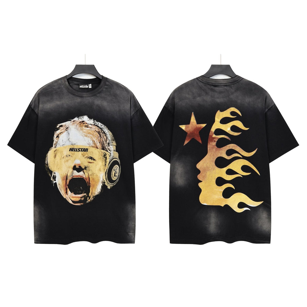 Hellstar Screaming Head Star Graphic T-Shirt — front