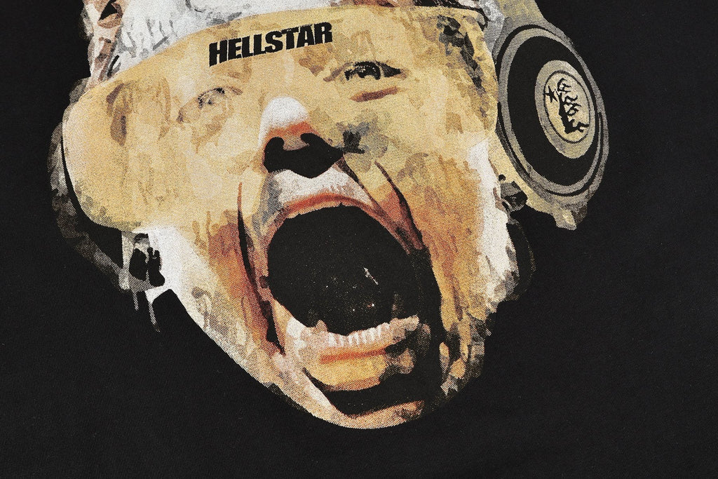 Hellstar Screaming Head Star Graphic T-Shirt — detail