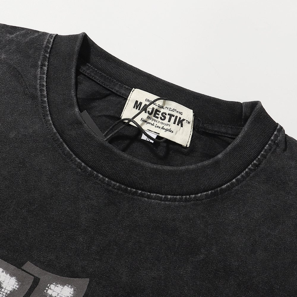 MAJESTIK Bulldog Rhinestone Graphic Cropped T-Shirt — neck_label